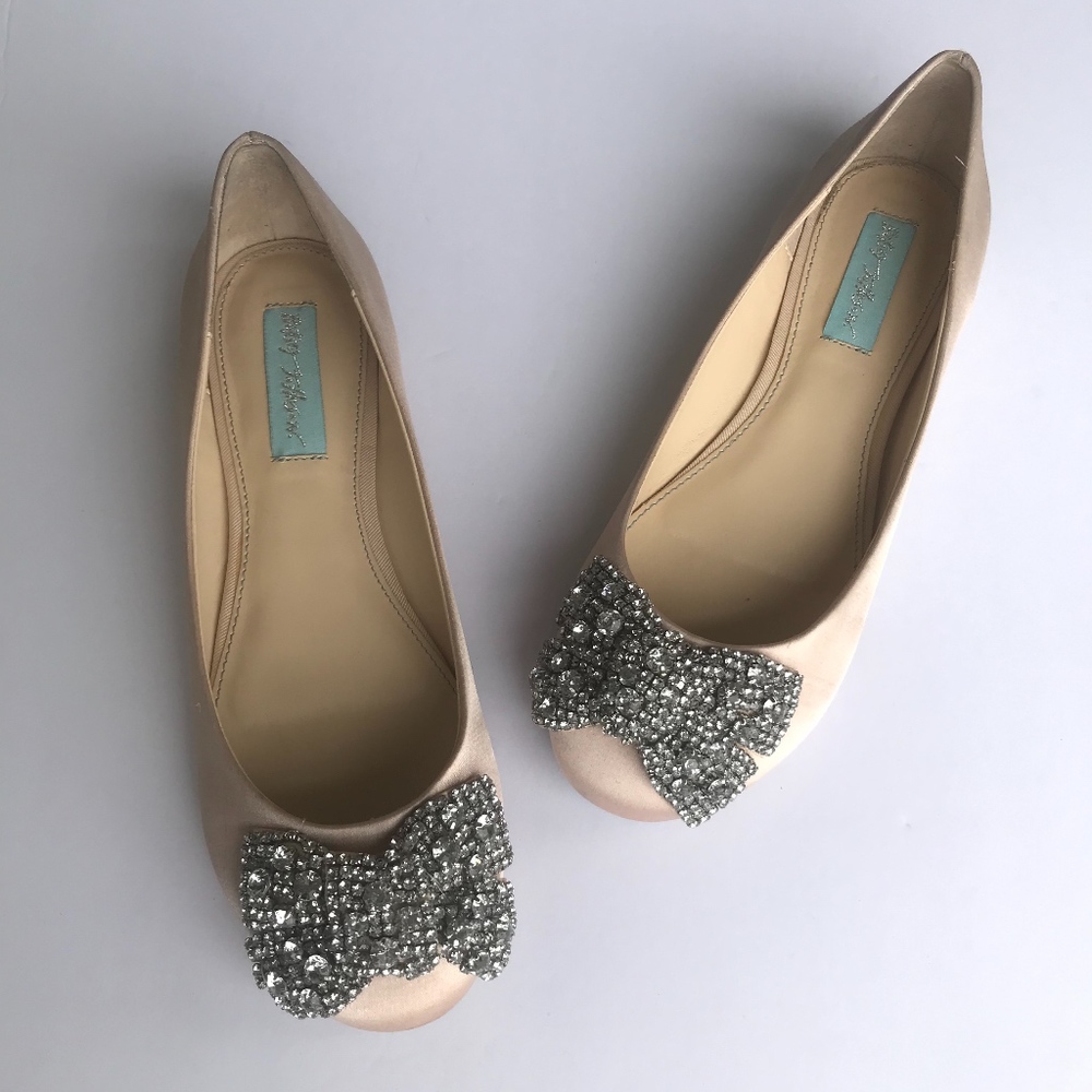 Betsy Johnson Women Flat Shoes Rhinestone bow